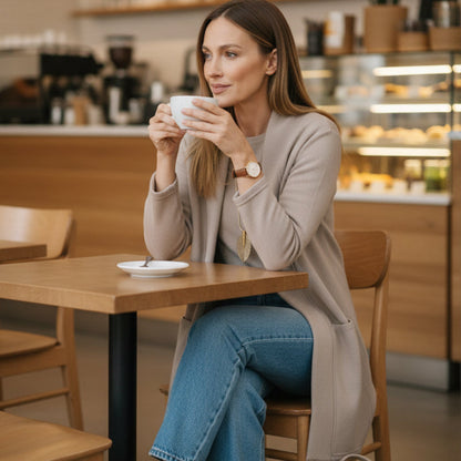 Elegant 3-piece set including long cardigan, top and pants💞