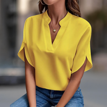 Elena Elegant V-Neck Women's Blouse
