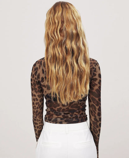 Sheer Leopard Print Top