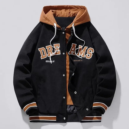 SUTTON HOODED VARSITY JACKET
